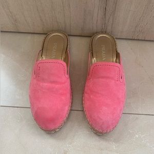 Prada pink size 7 slip on mules.